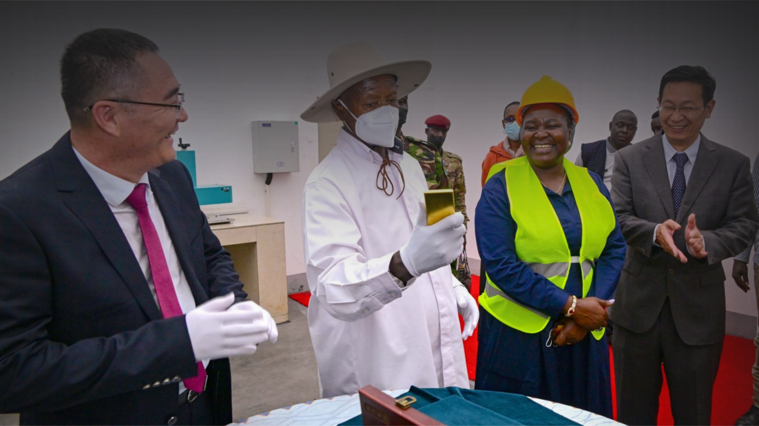 gold bar inspection during gold refining process at Afrimex Mineral Dealers
